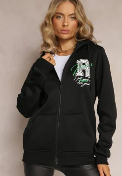 Czarna Bluza z Kapturem i Polarem Sewan