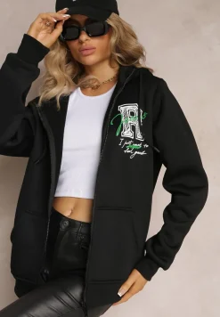 Czarna Bluza z Kapturem i Polarem Sewan