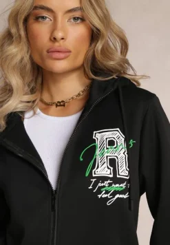 Czarna Bluza z Kapturem i Polarem Sewan