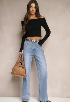 Czarna Bluzka z Bawełny z Wycięciem na Kciuk Valwiwi