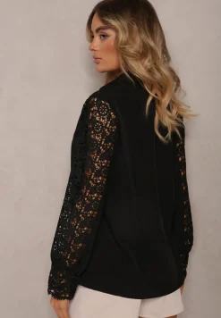 Czarna Casualowa Koszula Zapinana na Guziki Nestaila