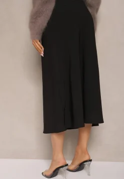 Czarna Casualowa Rozkloszowana Spódnica Dorilena