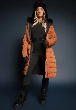 Czarna Długa Kurtka Płaszcz o Dwustronnym Fasonie z Kapturem Astrae