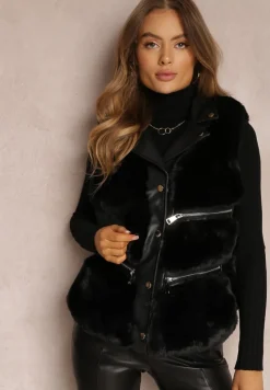 Czarna Kamizelka Futrzana Katonice