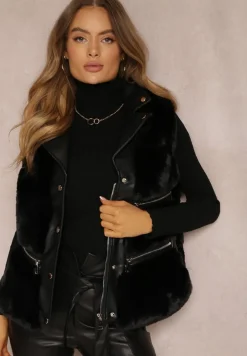 Czarna Kamizelka Futrzana Katonice