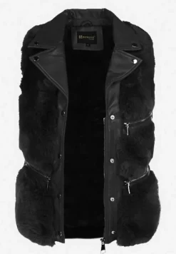 Czarna Kamizelka Futrzana Katonice