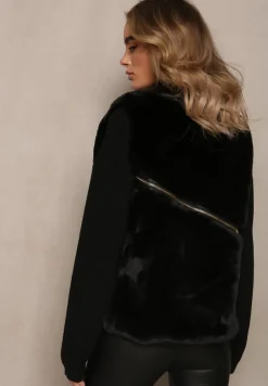 Czarna Kamizelka Futrzana Hinlosh