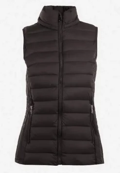 Czarna Kamizelka Pikowana z Kapturem Dominica