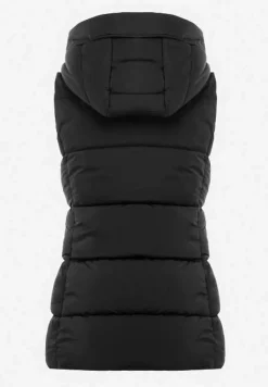Czarna Kamizelka z Kapturem Pikowana Superra