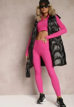 Czarna Kamizelka z Kapturem Zapiana na Suwak z Kieszeniami Halimes