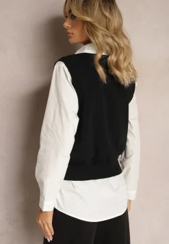 Czarna Kamizelka z Klasyczną Koszulą Nellamira