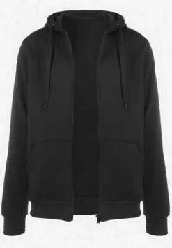 Czarna Klasyczna Bluza z Kapturem i Sznurkami Ballata