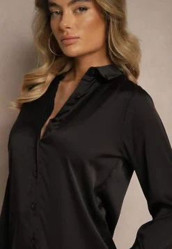 Czarna Klasyczna Koszula z Kołnierzykiem Kassinea