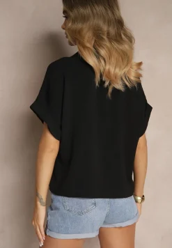 Czarna Koszula o Kroju Oversize Natressa