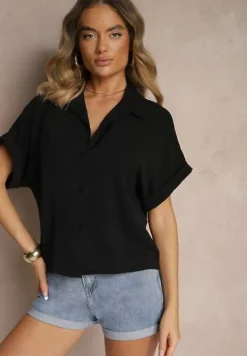 Czarna Koszula o Kroju Oversize Natressa