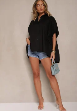 Czarna Koszula z Bawełny Oversize Zienessa