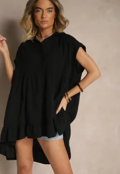 Czarna Koszula z Falbanką Novialene