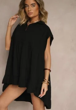 Czarna Koszula z Falbanką Novialene
