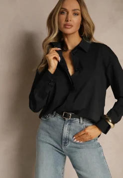 Czarna Koszula z Wiskozą w Klasycznym Stylu Lisarila