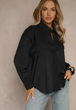 Czarna Koszula z Wiskozą w Klasycznym Stylu Lisarila