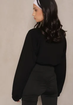 Czarna Krótka Bluza ze Stójką Benola