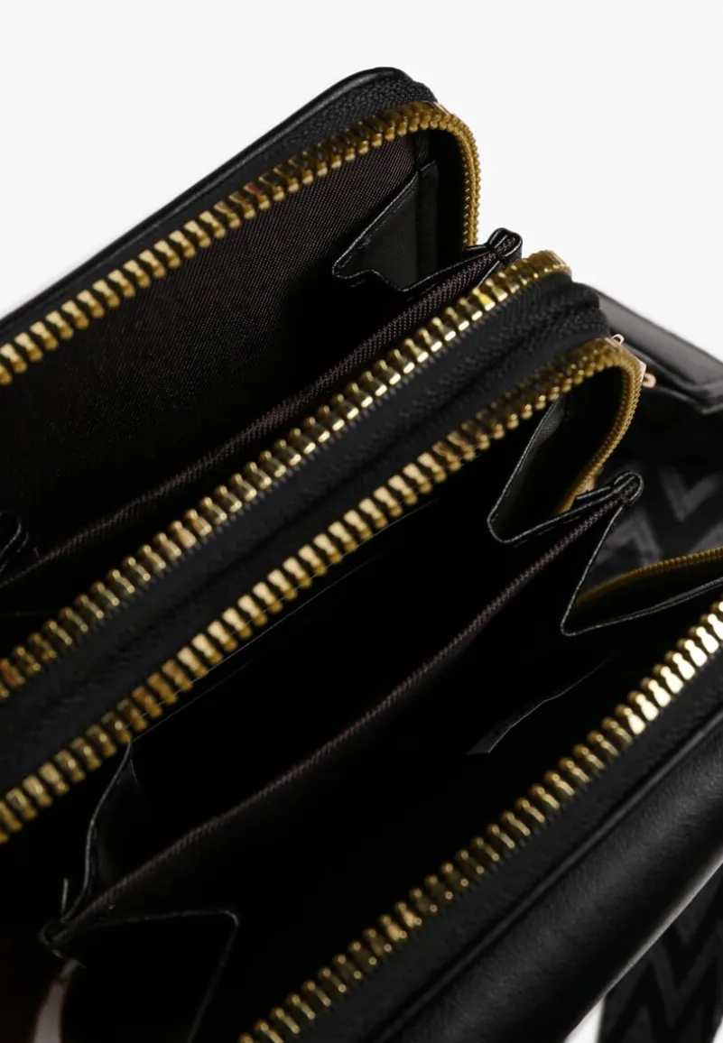 Czarna Torebka Etui na Telefon z Plecionką Konevia