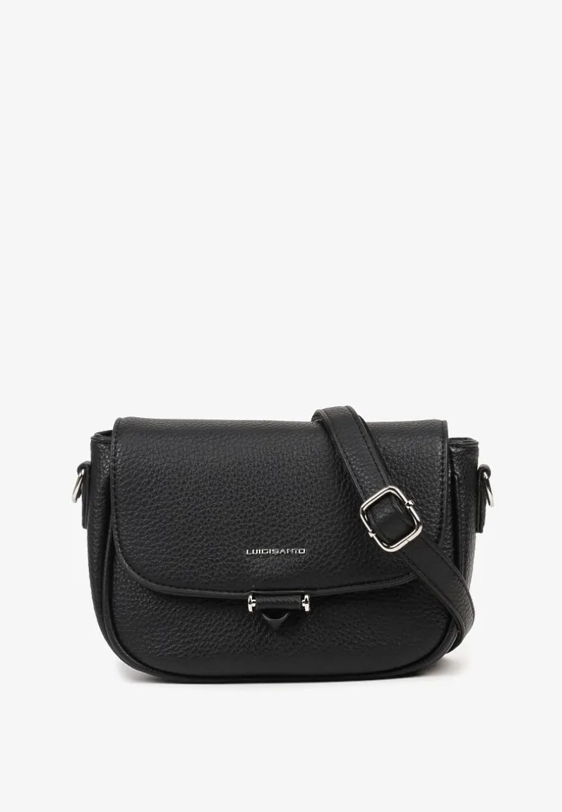 Czarna Torebka Typu Listonoszka Zamykana na Klapę Izarae