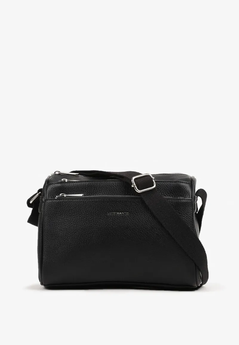 Czarna Torebka Typu Listonoszka z Czterema Komorami Davirienne