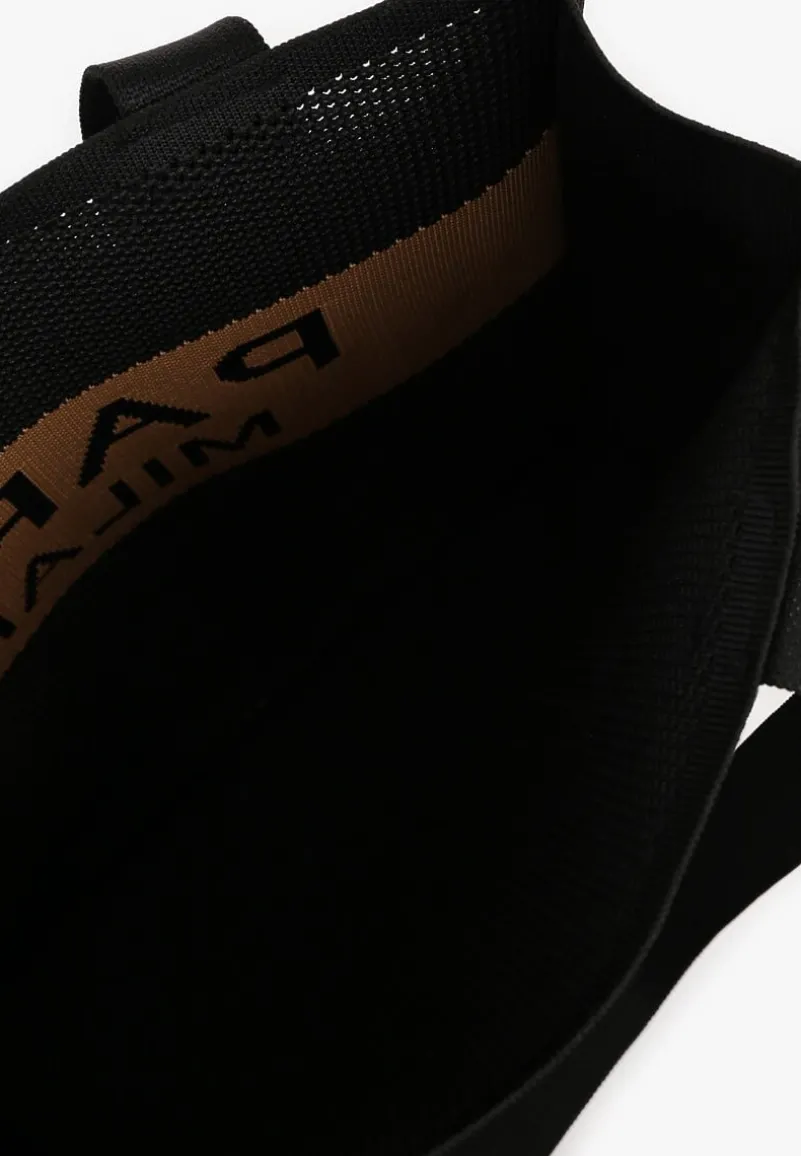 Czarna Torebka Typu Shopper Zdobiona Tłoczeniami Salicella