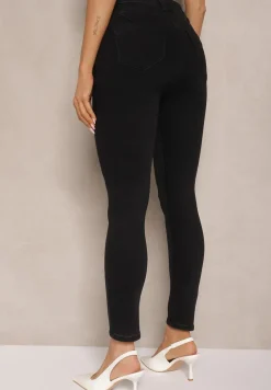 Czarne Jeansy o Fasonie Skinny Push Up Vosea