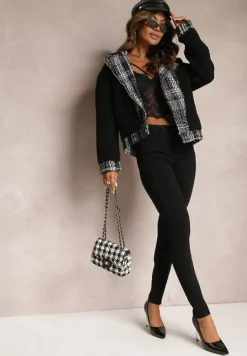 Czarne Jeansy o Fasonie Skinny Trikese