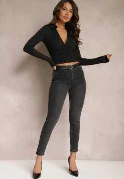 Czarne Jeansy Skinny High Waist Tatana