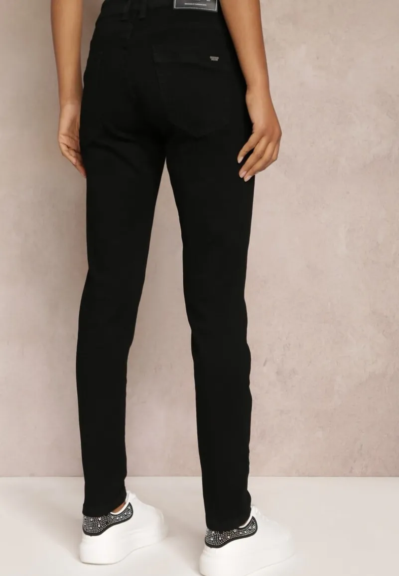 Czarne Jeansy Skinny Regular Waist Adja
