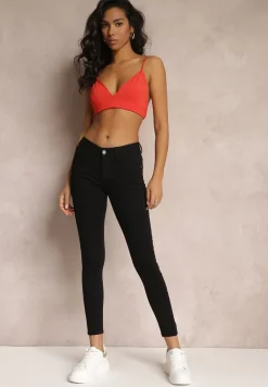 Czarne Jeansy Skinny z Efektem Push Up Karinali