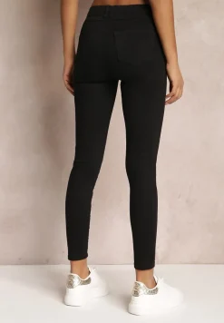 Czarne Jeansy Skinny z Efektem Push Up Karinali