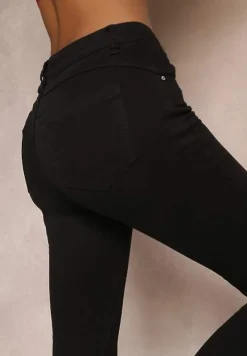 Czarne Jeansy Skinny z Efektem Push Up Karinali