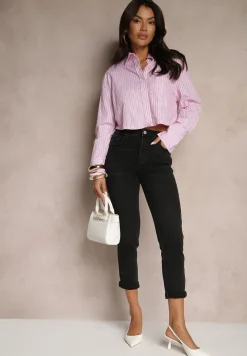 Czarne Jeansy Slim Regular Waist Ravionne