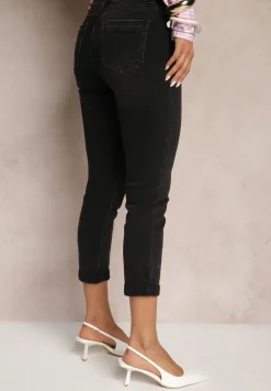 Czarne Jeansy Slim Regular Waist Ravionne