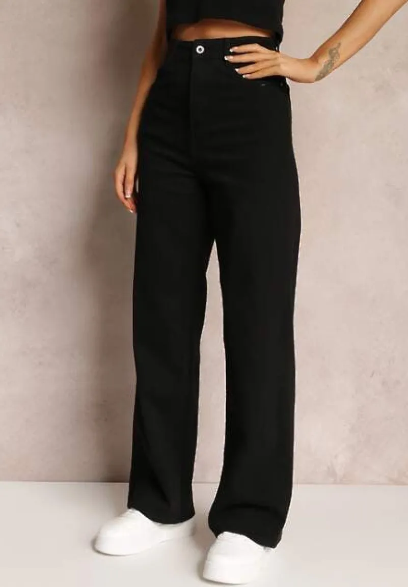 Czarne Jeansy Szerokie Phririope