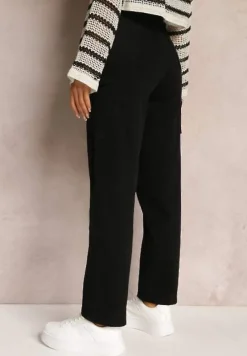 Czarne Jeansy z Wysokim Stanem i Szeroką Nogawką Naeemah