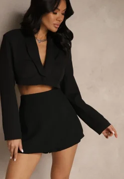 Czarne Klasyczne Spódnico-Szorty Clelissa