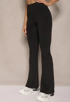 Czarne Legginsy Dzwony High Waist Orruvana