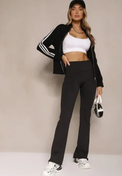 Czarne Legginsy Dzwony High Waist Orruvana