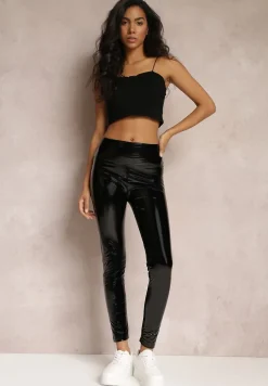 Czarne Legginsy Lakierowane Erpholnen