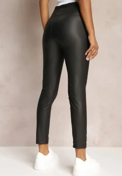 Czarne Legginsy z Ekoskóry Favi