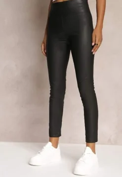 Czarne Legginsy z Ekoskóry Favi