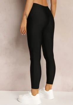 Czarne Legginsy z Gładkiej Dzianiny Canne