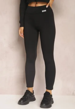Czarne Legginsy z Gumką w Pasie Ismiphae