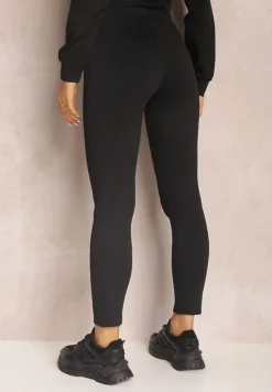 Czarne Legginsy z Gumką w Pasie Ismiphae