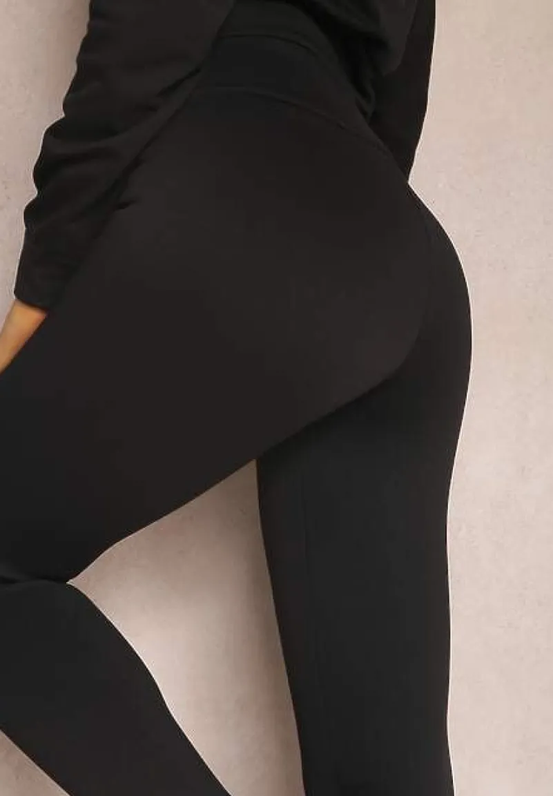 Czarne Legginsy z Gumką w Pasie Ismiphae